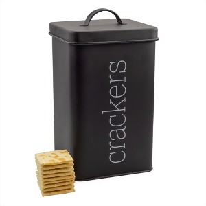 AuldHome Design Rustic Cracker Tin; Square Enamelware Farmhouse Cracker Canister - 1 of 4