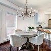 LNC Andromeda 6-Light 26.5" French Country/Cottage Candle Tiered Large Chandelier,Distressed White Wood and Antique Gold - 4 of 4