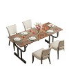 71 Inch Large Rectangular Dining Table for 4-6 People, Industrial Kitchen Table - 3 of 4