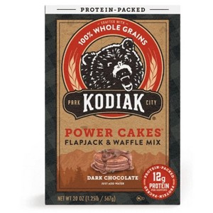 Kodiak Protein-Packed Power Cakes Dark Chocolate Flapjack and Waffle Mix, 18 oz Box (Pack of 2) - 1 of 1