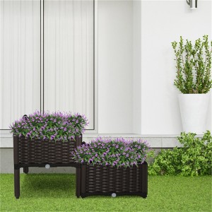 YONWAY Raised Garden Bed with Legs, Self-Watering Planter Box Raised Bed to Grow Flowers, Herbs & Vegetables, Brown - 1 of 4