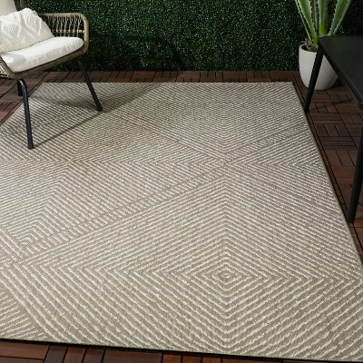 Modern Grey Rug Outdoor Terrace Diamond Pattern Carpet New Flat Woven Garden Mat 