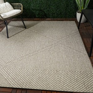 9'2"x12' Large Diamond Indoor/Outdoor Rug Tan/Natural - Threshold™ - 1 of 4