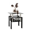 Modern Glass Tea Table, Coffee Table End Table, Square Table for Living Room - 3 of 4