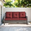 Gymojoy Outdoor 3-Seat Sofa PE Wicker Sofa Rattan Patio Sofa Couch For Garden - 4 of 4