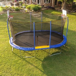 HomeStock 10' x 15' Oval Trampoline with Basketball Hoop - 1 of 4