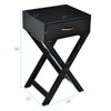 Tangkula 2PCS Modern Versatile Nightstand X-shape Wooden End Table with Drawer Accent Side Table for Bedroom Black/White - 3 of 4