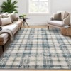 Machine Washable Indoor Modern Geometric Area Rugs Soft Low Pile Mat with Small Checkered Print - 2 of 4