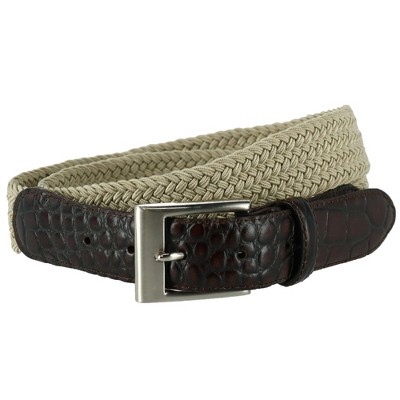 Danbury Men's Big & Tall Comfort Stretch Leather Braided Belt