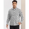 Lars Amadeus Men's Point Collar Long Sleeves Polka Dots Formal Shirts - 2 of 4