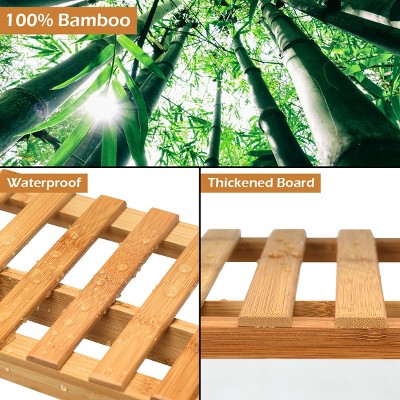 Natural Bamboo 3-Tier Hanging Folding Plant Stand