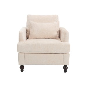 TiramisuBest Wood Frame Armchair, Modular Sectional Sofa with Storage, Sideboard Buffet Style Design for Living Room - 1 of 4