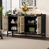 XIYUYEU Sideboard Rustic Buffet Cabinet, Storage Cabinet with Decorative Rattan Doors - 3 of 4