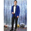 INSPIRE CHIC Men's Shawl Lapel One Button Tuxedo Wedding Shiny Sequin Blazer - 3 of 4