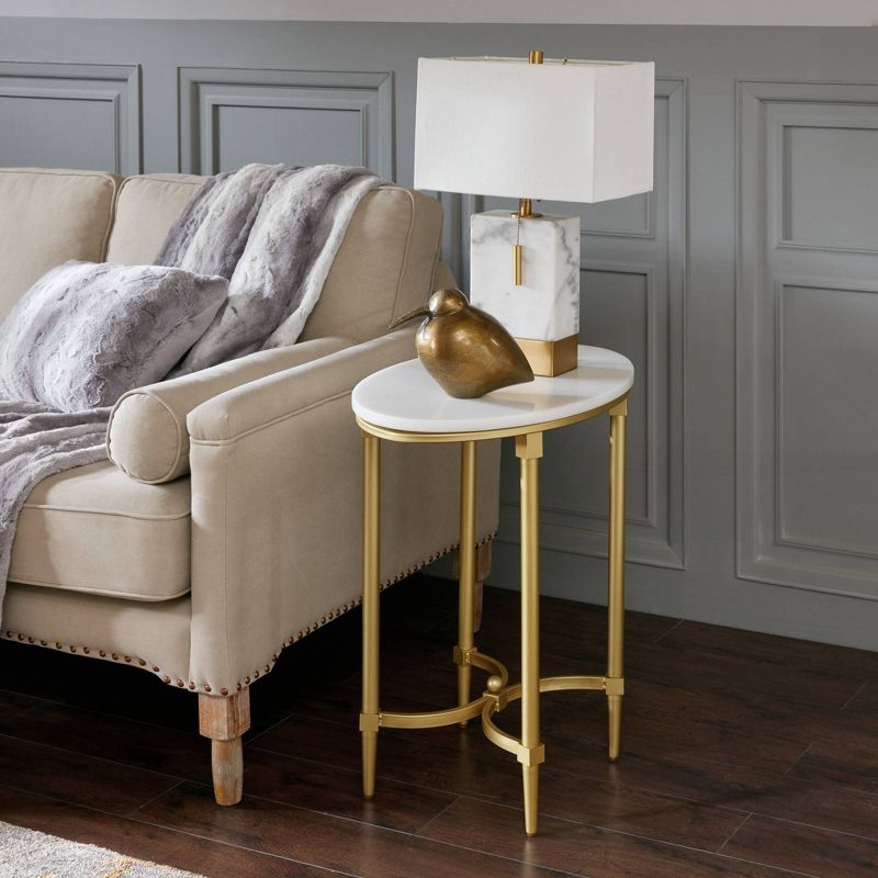 Bordeaux End Table White/Gold, 4 of 11