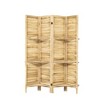 Natural Color Four-Panel Wooden Room Divider with Stand & Shelf - image 4 of 4