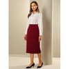 INSPIRE CHIC Women's High Waist Split Back Work Midi Pencil Skirt - 3 of 4