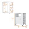 CAVINAS White Mobile Microwave Cabinet,Kitchen Storage Cart with Locking Casters,4 Open Shelves,Storage Cabinet,Microwave Stand with Sturdy Surface - 3 of 4