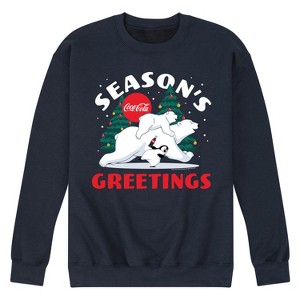 Men's - Coca Cola - Seasons Greetings Polar Bears Graphic Fleece Sweatshirt - 1 of 4