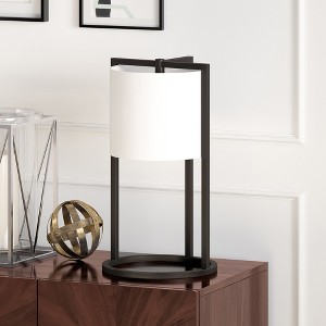 Hudson and Canal 22" Tall Asymmetric Table Lamp with Fabric Shade - 1 of 4