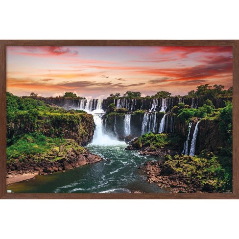 Trends International Wonders Of The World - Iguazu Falls Framed Wall ...