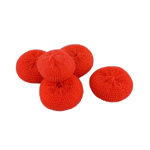 Unique Bargains Plastic Scrubber Mesh Kitchen Cleaning Scouring Pads 3" x 1.4" 5 Pcs - 1 of 3