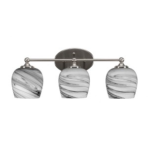 Toltec Lighting Capri 3 - Light Vanity in  Brushed Nickel with 6" Onyx Swirl Shade - 1 of 1
