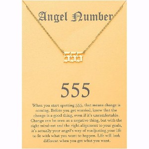 Numerology Choker Necklace with Angel Numbers Spiritual Jewelry 555 Gold - 1 of 4