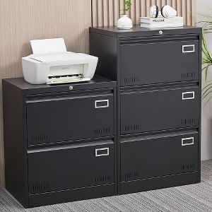 SeaCamel Black Locking Metal Lateral File Cabinet - 3 Drawer, Legal/Letter/A4/F4 Compatible for Home Office - 1 of 4