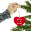 Wesleyan University Cardinals Logo Heart Love Wood Christmas Tree Holiday Ornament - 3 of 3