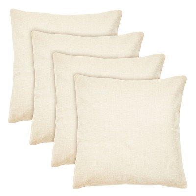 Juvale Set of 4 Natural Canvas Throw Pillow Covers for Crafts, Home Decor, Living Room, 17 x 17 Inches