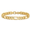 Black Bow Jewelry Men's 14k Yellow Gold, 8mm Figaro Link Chain Bracelet - 8 Inch - 2 of 4