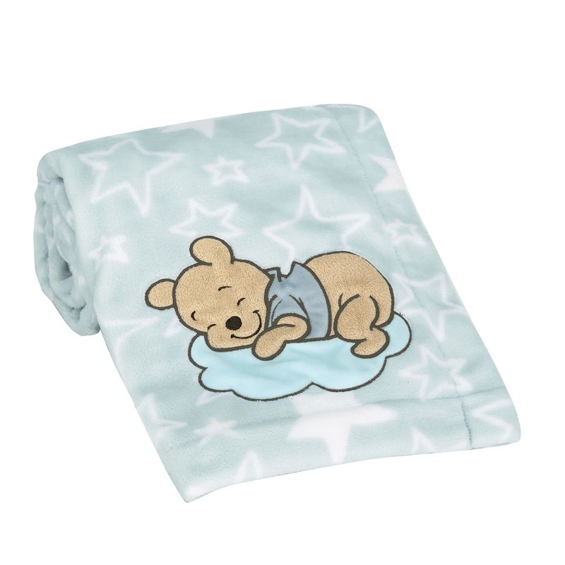 Bedtime Originals Disney Baby Starlight Pooh Blue/White Soft Fleece Baby Blanket, 3 of 8