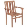 vidaXL Patio Chair Set of 4 Warm teak Teak wood Standard Stackable - 4 of 4