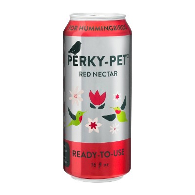Perky-Pet 16oz Ready-to-Use Red Nectar Can For Hummingbirds: Easy Pour, No-Mix, Bird Nourishment