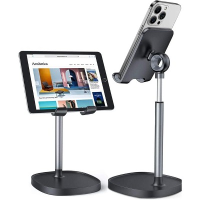 Attop Cell Phone Stand Adjustable for iPhone Phone Holder for Desk, Office Desk Accessories Computer PC iPad Air Tablet 4-10in