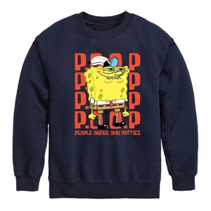 Boys' - SpongeBob SquarePants - People Order Our Patties Graphic Long Sleeve Fleece Sweatshirt - 1 of 4