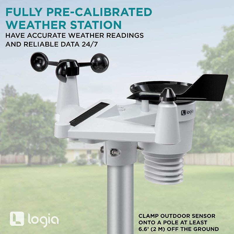 Logia 5-in-1 Wireless Weather Forecast Station with WiFi & Solar Panel, 5 of 8