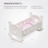 ROBOTIME Wooden Doll Cradle Rocking Baby Crib Bed,Toys for Dolls Girl,Fits Dolls up to 18 inches,White,7.39''*13.4''*12.6'' - 4 of 4