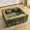 71'' Plush Folding Sofa Bed with High-Density Foam, Convertible Floor Sofa for Living Room, Guest Room, and Bedroom - 3 of 4