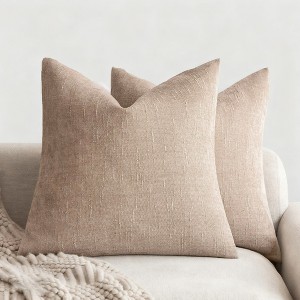 LISM Throw Pillow Covers 2-Pack Chenille Decorative Pillowcases Accent Cushion Cover for Home - 1 of 4