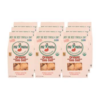 Mi Nina Sea Salt White Corn Tortilla Chips - Case of 9/12 oz