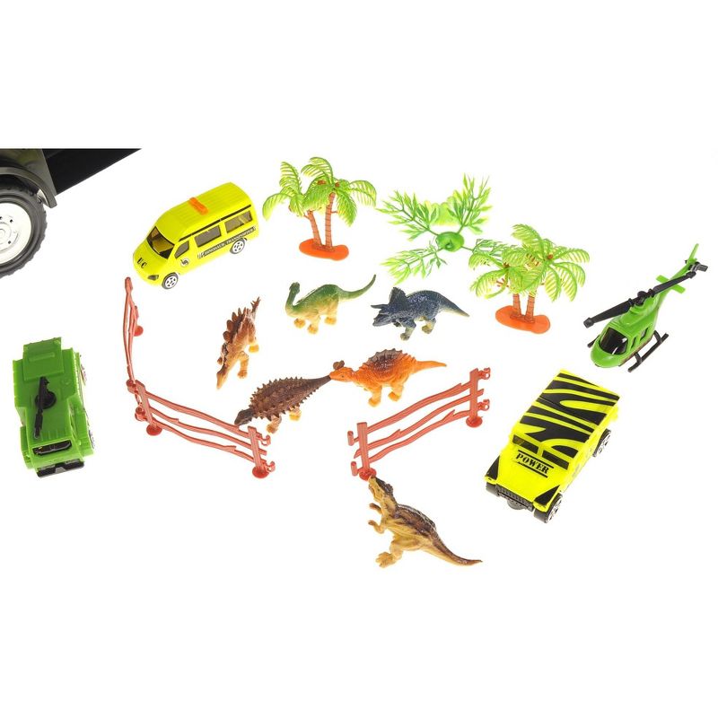 Link Worldwide Ready! Set! Play! 22" Transport Carrier Truck, Toy Includes Dinosaurs, Cars, And Helicopter, 3 of 16