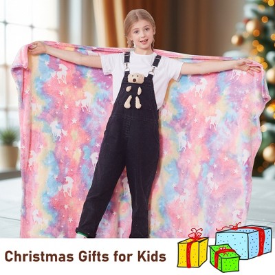 Catalonia Pink Unicorn Glow in the Dark Fleece Blanket, 50" x 60"