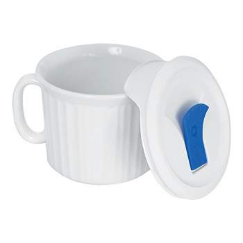 Corningware 20-Ounce Oven Safe Meal Mug with Vented Lid - French White
