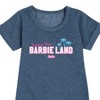 - Barbie - Greetings From Barbie Land Graphic Short Sleeve Fleece Dress - 2 of 4