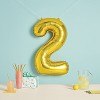 34" Number 2 Foil Balloon - Spritz™: Gold Birthday Decoration, Solid Pattern, All Ages - 2 of 4