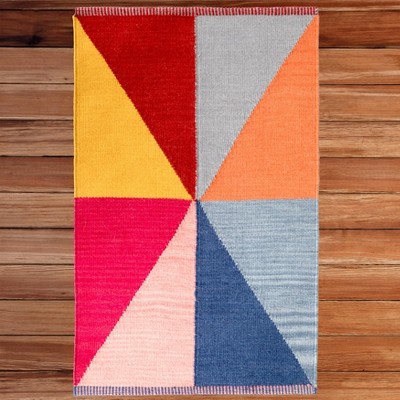 1'10"x1'10" Rectangle Woven Accent Rug Multicolored - DEERLUX
