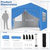Gymax 10 X 10 FT Pop up Canopy Tent w/ Wheeled Bag Portable Foldable Outdoor Beach Sun Shelter Commercial Patio Party Event Tent Blue - 4 of 4