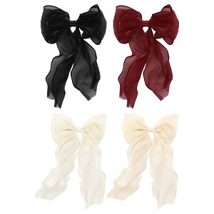Unique Bargains Women's Cute Bow Hair Pins 10.24"x6.69"x0.79" 4 Pcs - 1 of 3